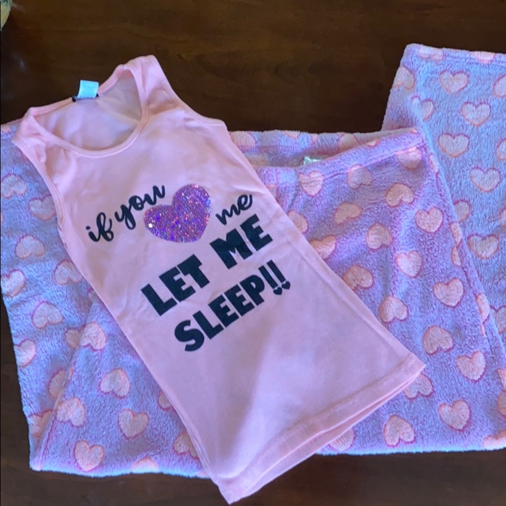 Pajama SET pink cute cozy Glitter